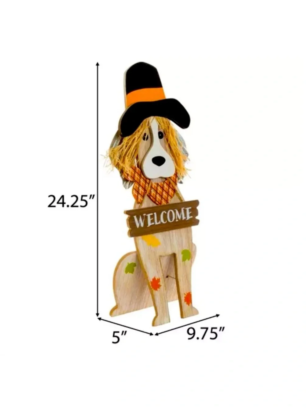 🆕- Fall Decorated Adorable Dog with Welcome Sign. Halloween/Thanksgiving